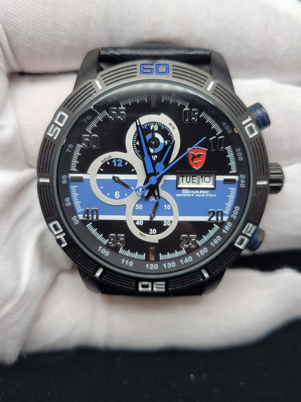 SHARK Sport Watch Black and Blue Chronograph - Japan Quartz Movement